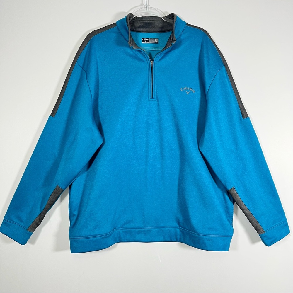 Callaway Men’s Golf Teal and Grey Quarter-Zip Pullover | XXL